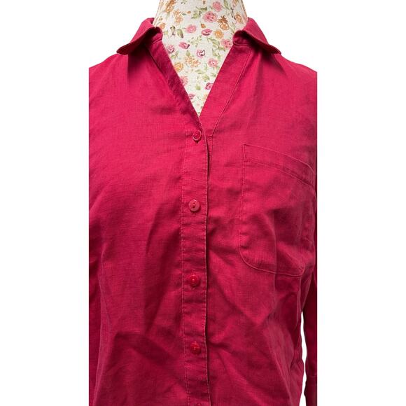 💗 Chico’s No Iron Button-Up Shirt Size 1 (8/10) – Pink Classic Easy Care Blouse - Picture 2 of 4